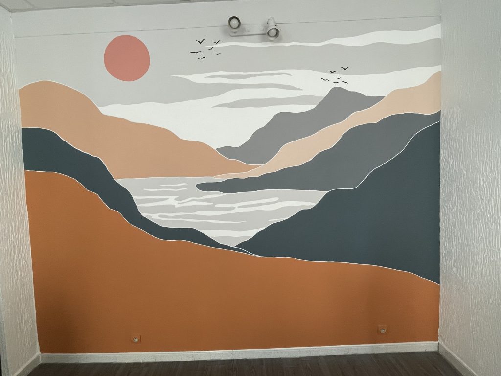 fresque murale paysage